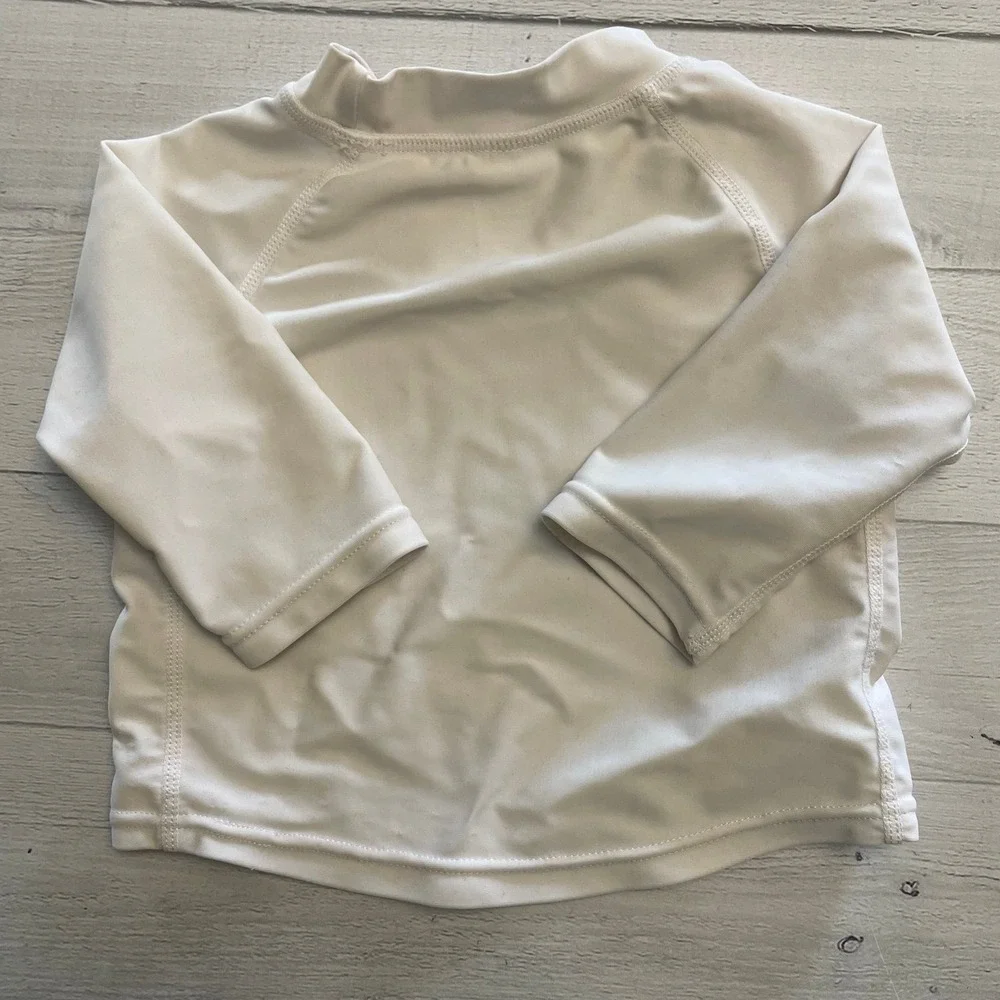 Green Sprouts baby white rash‎ guard 6 months